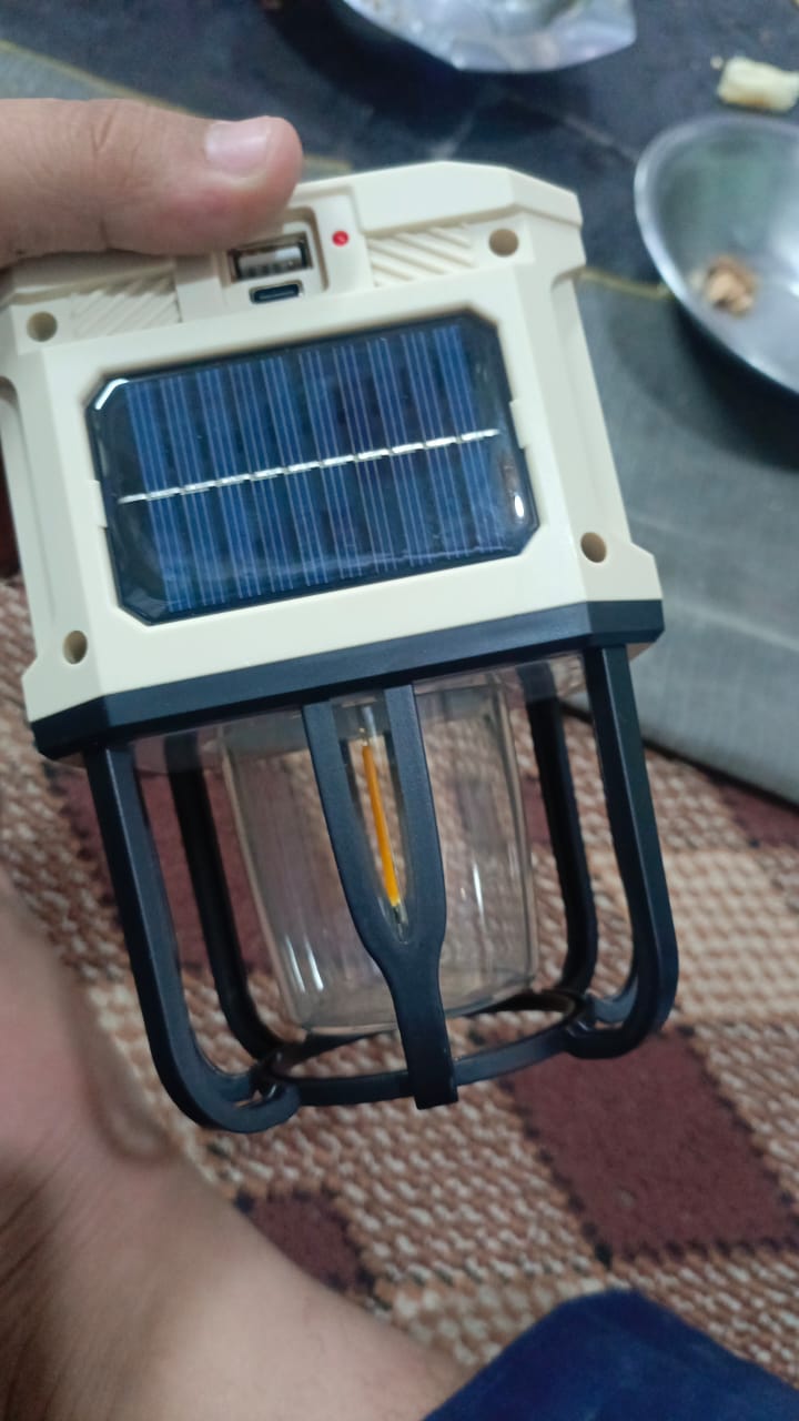 HelloCloud Multifunctional Camping Light Dual Bright &amp; Warm Modes Solar &amp; USB