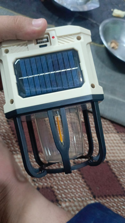 HelloCloud Multifunctional Camping Light Dual Bright &amp; Warm Modes Solar &amp; USB
