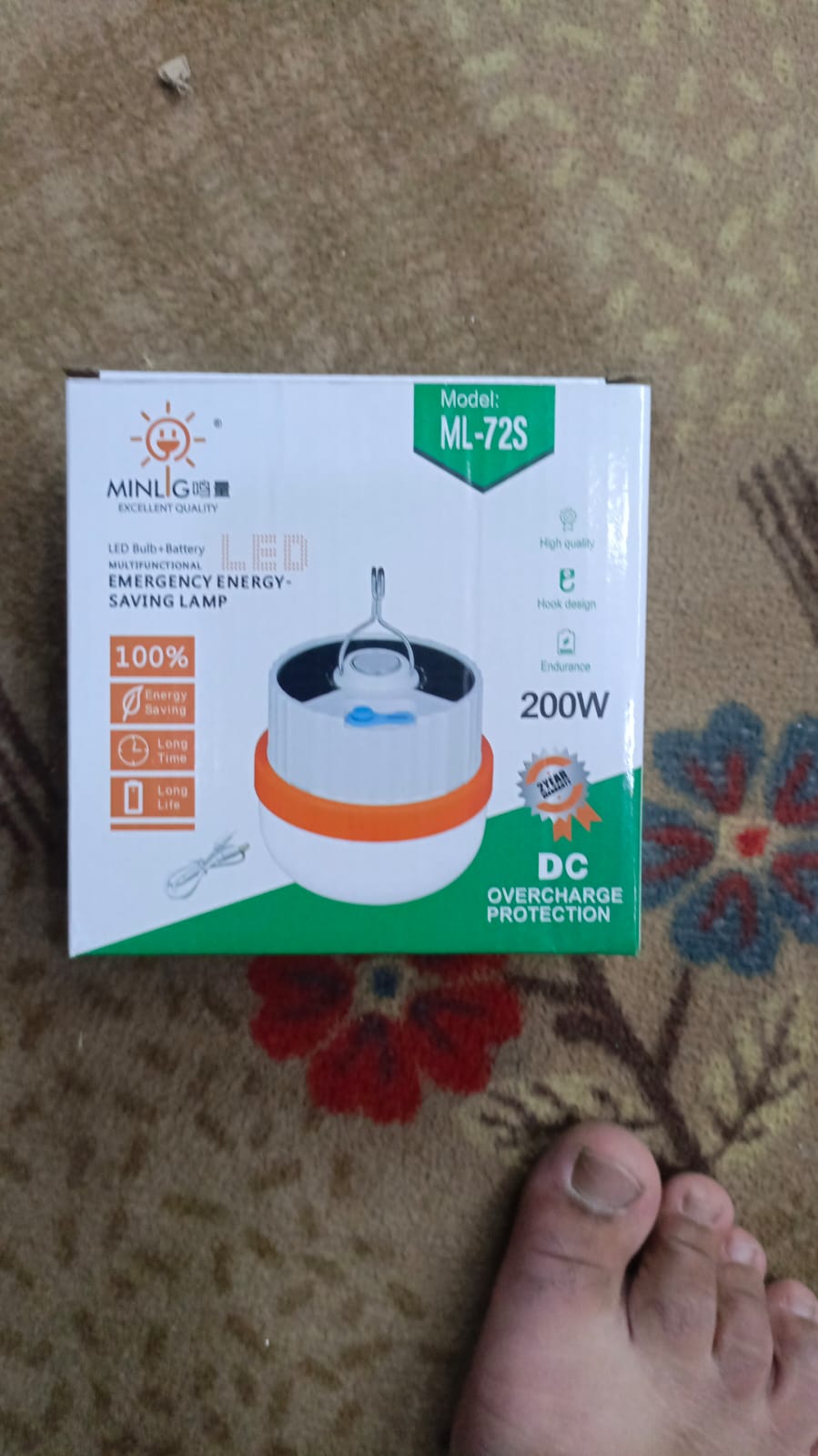 Multifunctional LED Bulb+Battery EMERGENCY ENERGY-SAVING LAMP 200W(ML-72S)