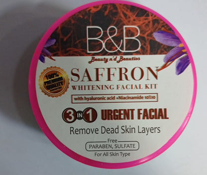B and B Saffron Whitening Facial Kit 3 in 1 - Urgent