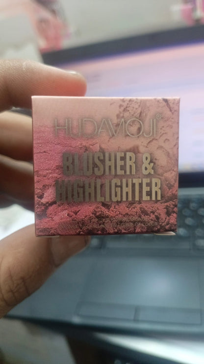 3 In 1 Matte Highlighter Blush Palette Pearly Blusher Shimmer Brighten Silkworm