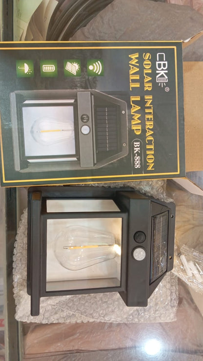 888 Solar Tungsten Filament Lamp - Outdoor Intelligent Induction Wall Lamp for
