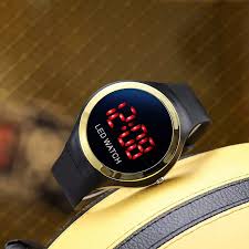 Digital LED Smart Round Shape Watch Round Colorful Ring LED Watch LED