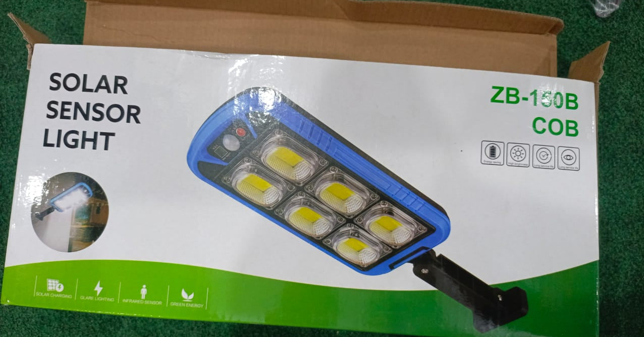 Solar Street COB Light With Sensor ZB-150B | Motion Sensor Security Streetlights
