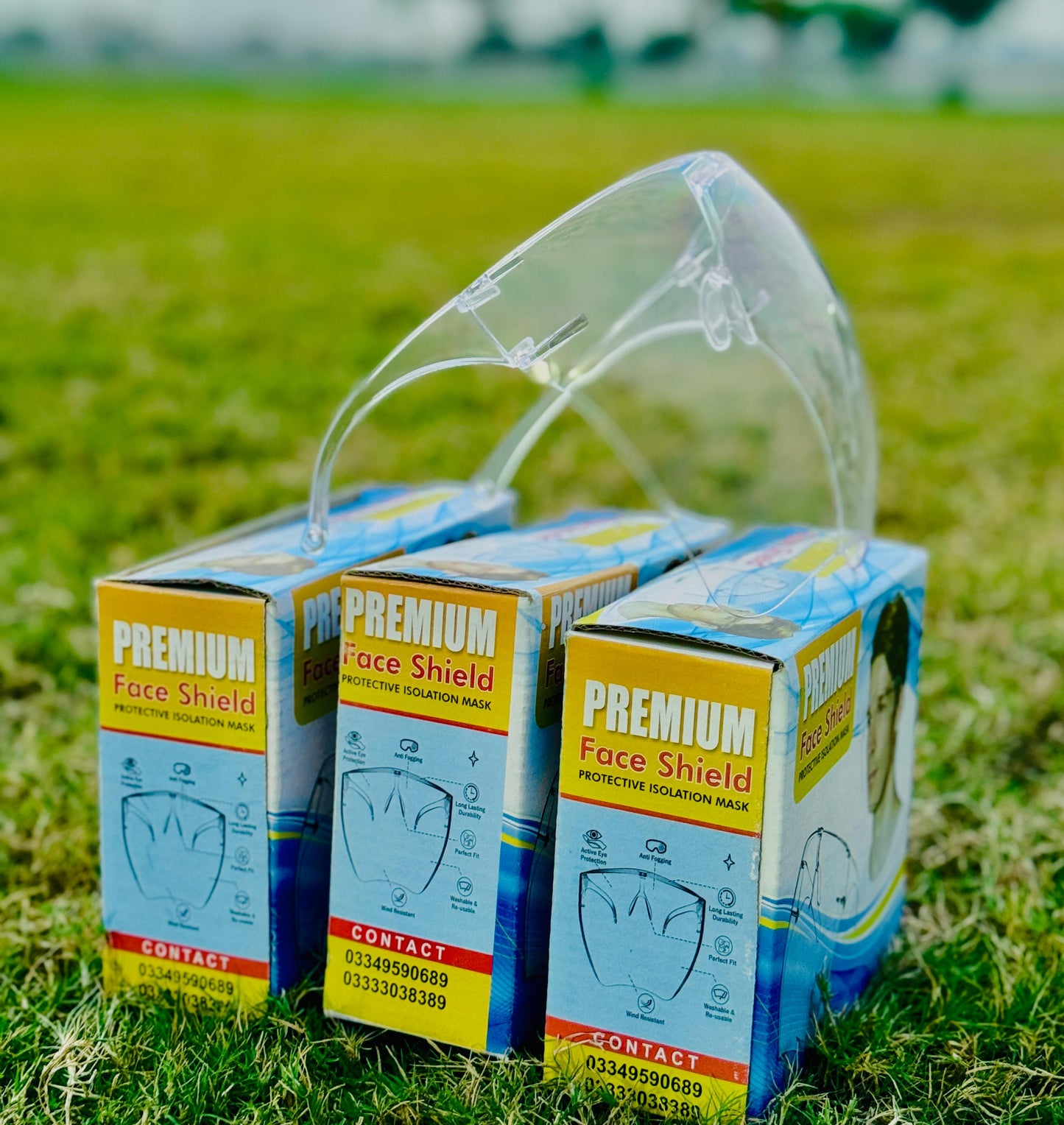 Premium Unisex Full Shield Face Mask - Transparent, Anti-Fog, Comfortable and Reusable