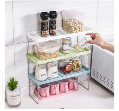 Folding Stack up shelf for spice jars Cabinet Shelves foldable Shelf Stand