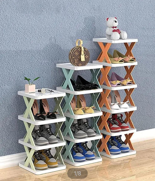 New Arrival Stackable Shoe Rack Multi-layer Storage Shoes Shelf Box Plastic Space