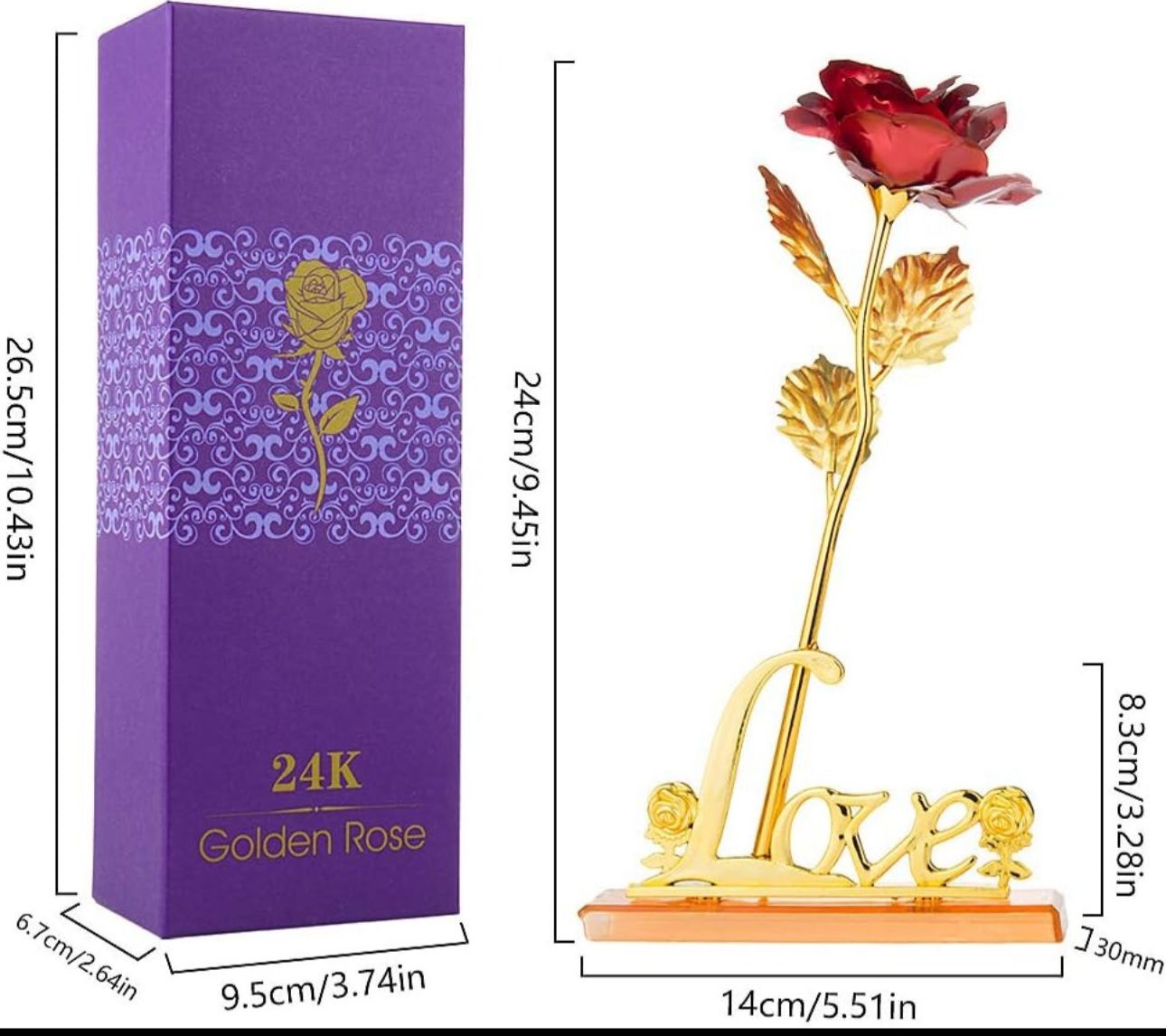 24k Golden Rose | Rose Gift Box