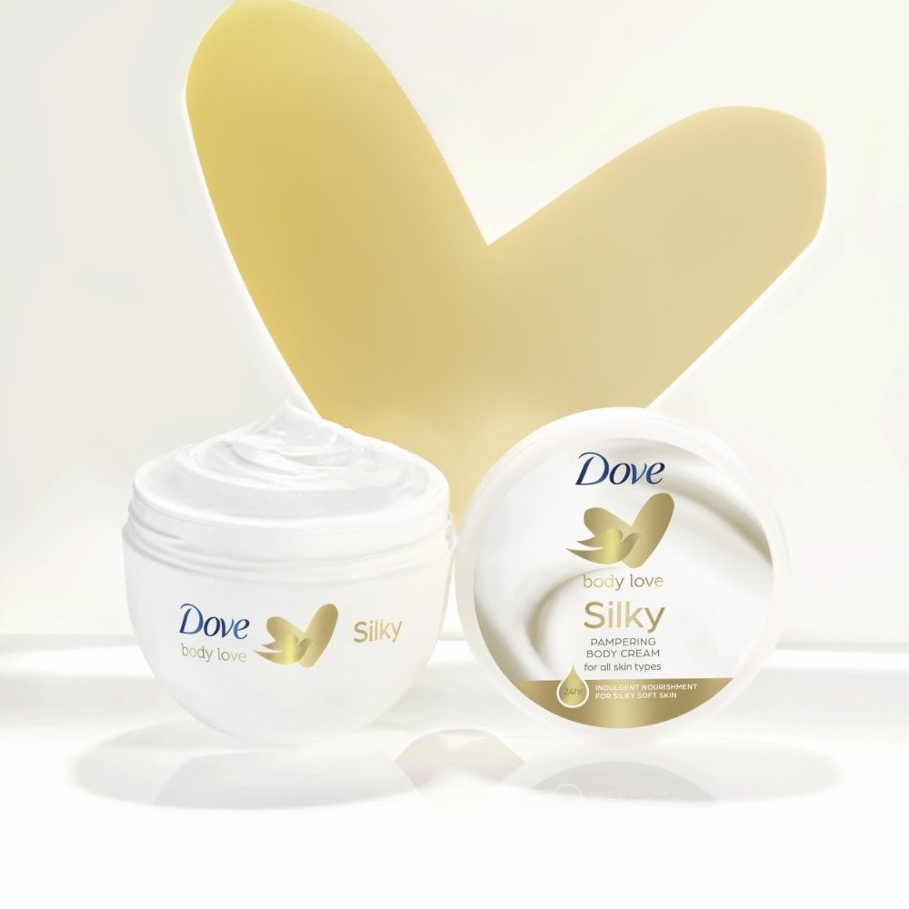 Dove Silky Moisturizing Body Cream (300 ml) - High Nutrients and Rich