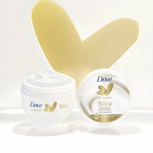Dove Silky Moisturizing Body Cream (300 ml) - High Nutrients and Rich