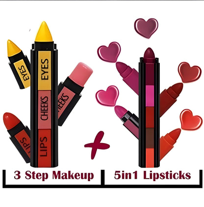 8 in 1 Makeup Deal - 5 in 1 lipstick - 3