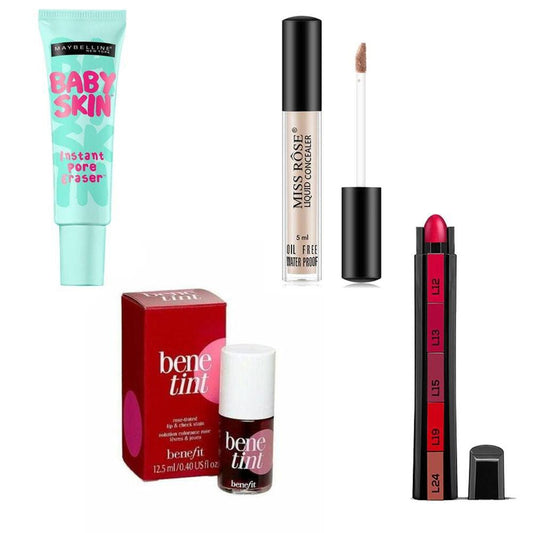 Pack of 4 Cosmetic Bundle - Includes Primer, Councilor, Tint,