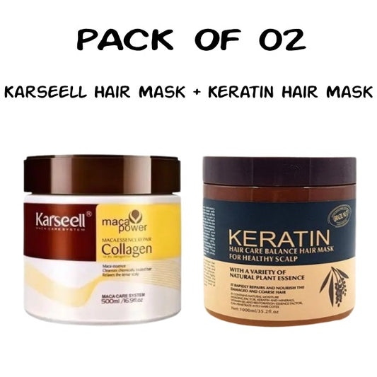 Pack Of 02 | Sealed Packed | Karseell Hair Mask And keratin