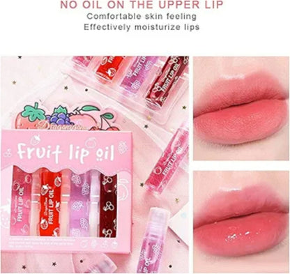 Pack of 4 - Fruit Lip Oil Non-Sticky Set In Peach, Grape,