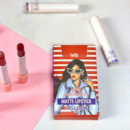 4 Pcs High Pigment Warda Beauty Little Smoke Mate Lipstick - Random