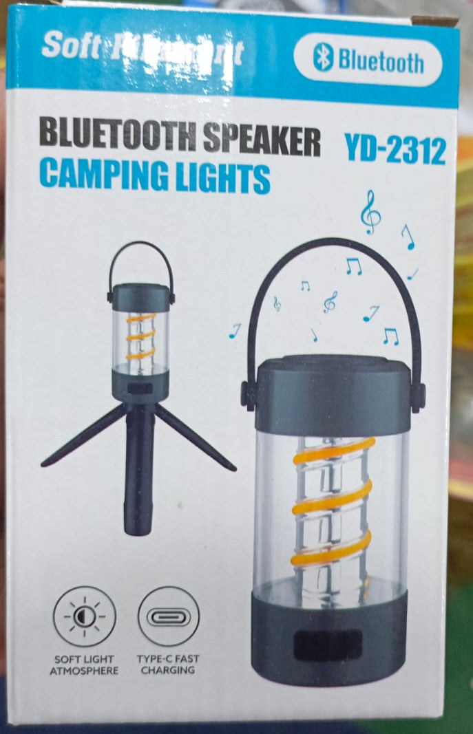 BLUETOOTH SPEAKER CAMPING LIGHTS YD-2312 / Rechargeable Camping Lantern, Waterproof Outdoor Lamp