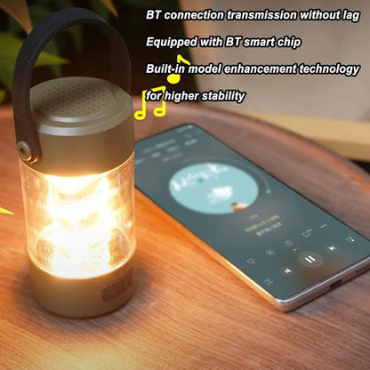 Wireless Speaker Lantern - Bluetoooth Camping RechargeableLight, Outdoor Stereo Lantern | Portable