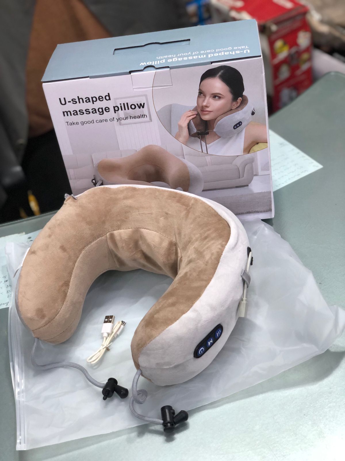 Jinserta Neck Cushion Massager - USB Charging Massage Pillow