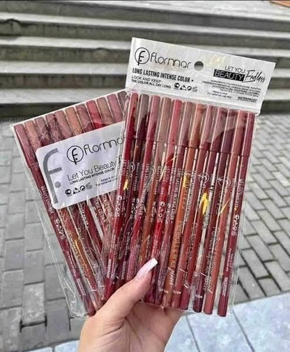 Flormar lip pencils shades of nude Package Includes 12 x Lip Pencil