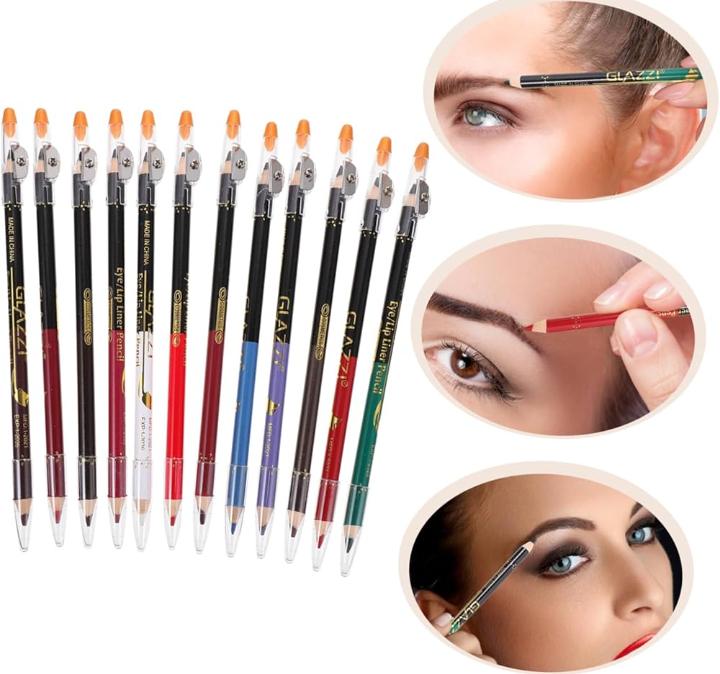 ( Pack of 6 )2 in 1 colors eye pencil multipurpose