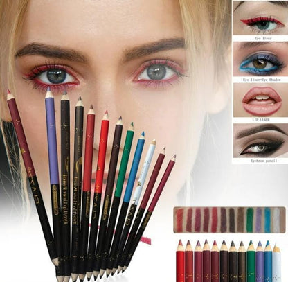 ( Pack of 6 )2 in 1 colors eye pencil multipurpose