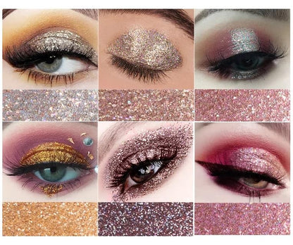 Shimmer Glitter Eyeshadow Glitter Powder Set Face &amp; Eye high Pigmented (Random