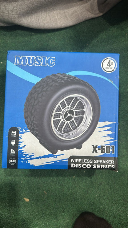 Wheel Shape Bluetooth Speaker | Wireless, Portable, AudioMusic, USB Rechargeable, for Outdoor