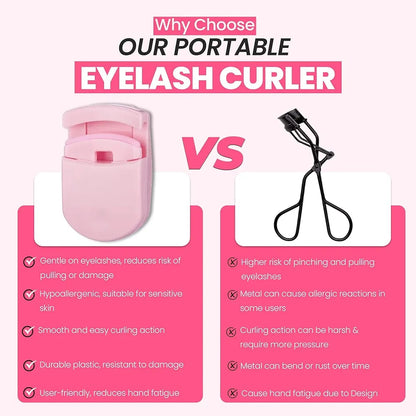 2-in-1 Eyelash Curler for All Eye Shapes Professional Lash Curler for