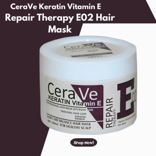 Cera Ve Keratin Vitamin E Repair Therapy E02 Hair Mask - 500ml