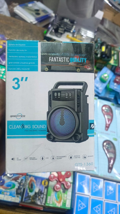 GTS-1360 Wireless Speaker Bluetooth Rechargeable Speaker Portable Wireless Mini 3 Inch Mini