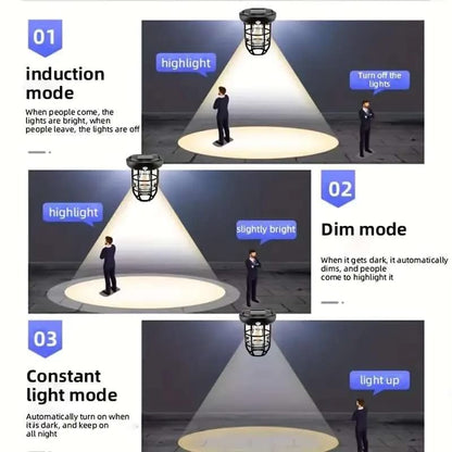 Solar Wall Lights Outdoor,Solar Camping Lights with 3 Lighting Modes &amp; Motion