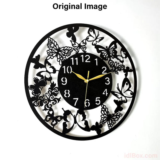 Butterfly 3D Wooden wall clock for Living Room Decor Wall