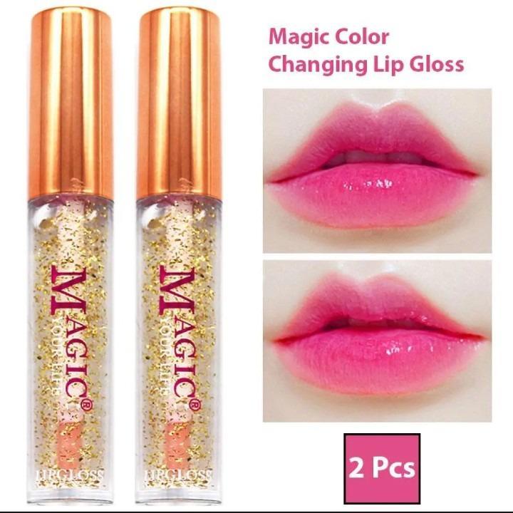 Pack of 2 Magic Color Changing Lipgloss Lip Oil, Liquid Glossy Finish