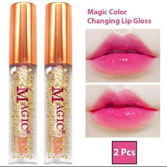 Pack of 2 Magic Color Changing Lipgloss Lip Oil, Liquid Glossy Finish