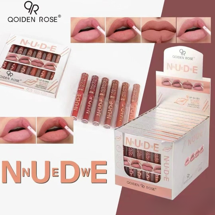 Pack Of 6 Nude High Pigment Matte Lipgloss Soft &amp; Matte Texture