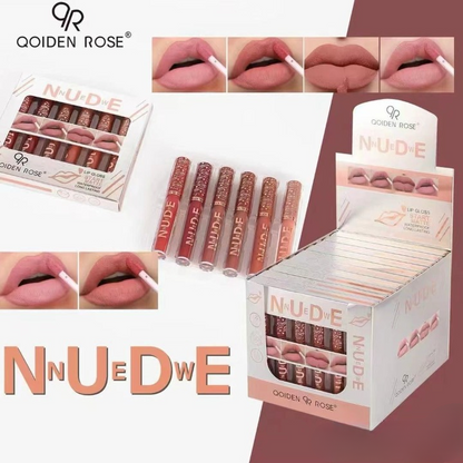 Pack Of 6 Nude High Pigment Matte Lipgloss Soft &amp; Matte Texture