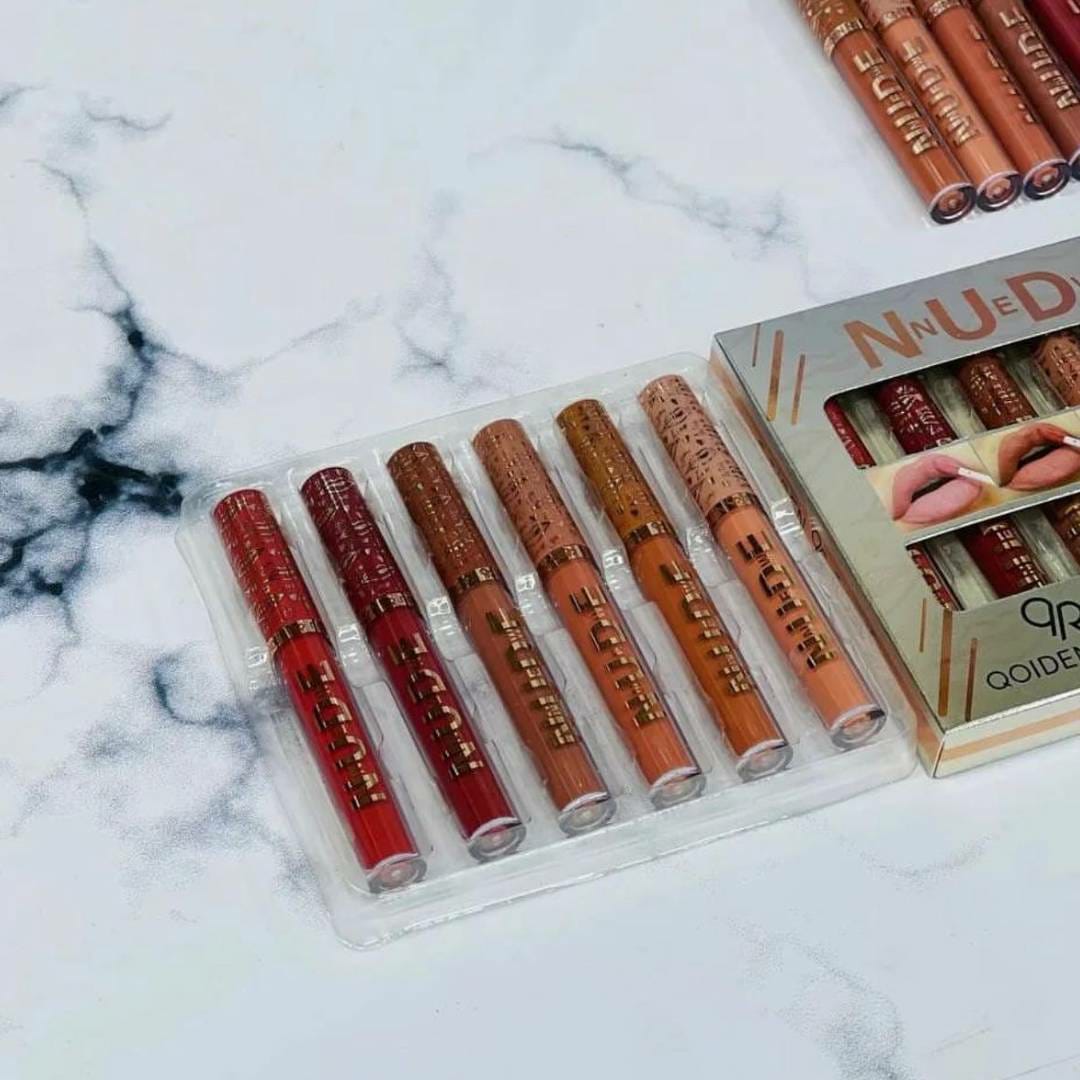 Pack Of 6 Nude High Pigment Matte Lipgloss Soft &amp; Matte Texture