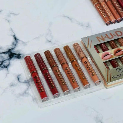 Pack Of 6 Nude High Pigment Matte Lipgloss Soft &amp; Matte Texture