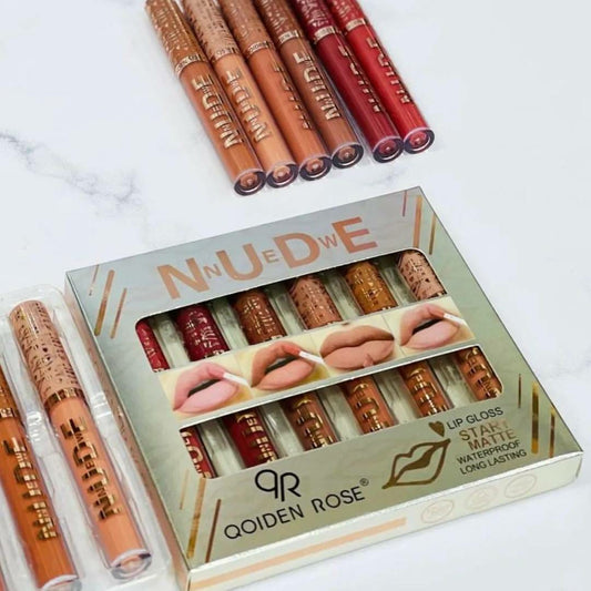 Pack Of 6 Nude High Pigment Matte Lipgloss Soft &amp; Matte Texture