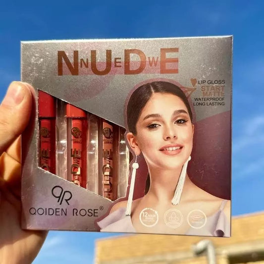 Pack of 6 Nude Look High Pigment Matte Lipgloss Long Lasting Soft