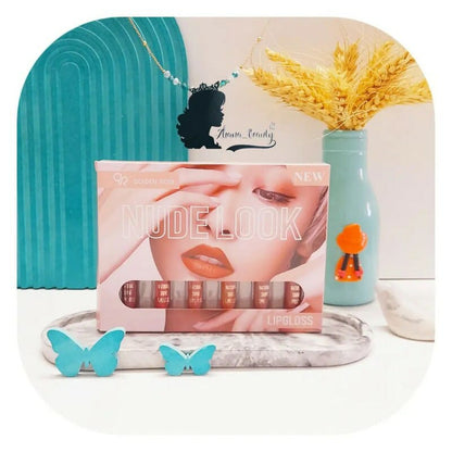 6 Pcs Nude Look High Pigment Matte Lipgloss Soft &amp; Smooth Texture