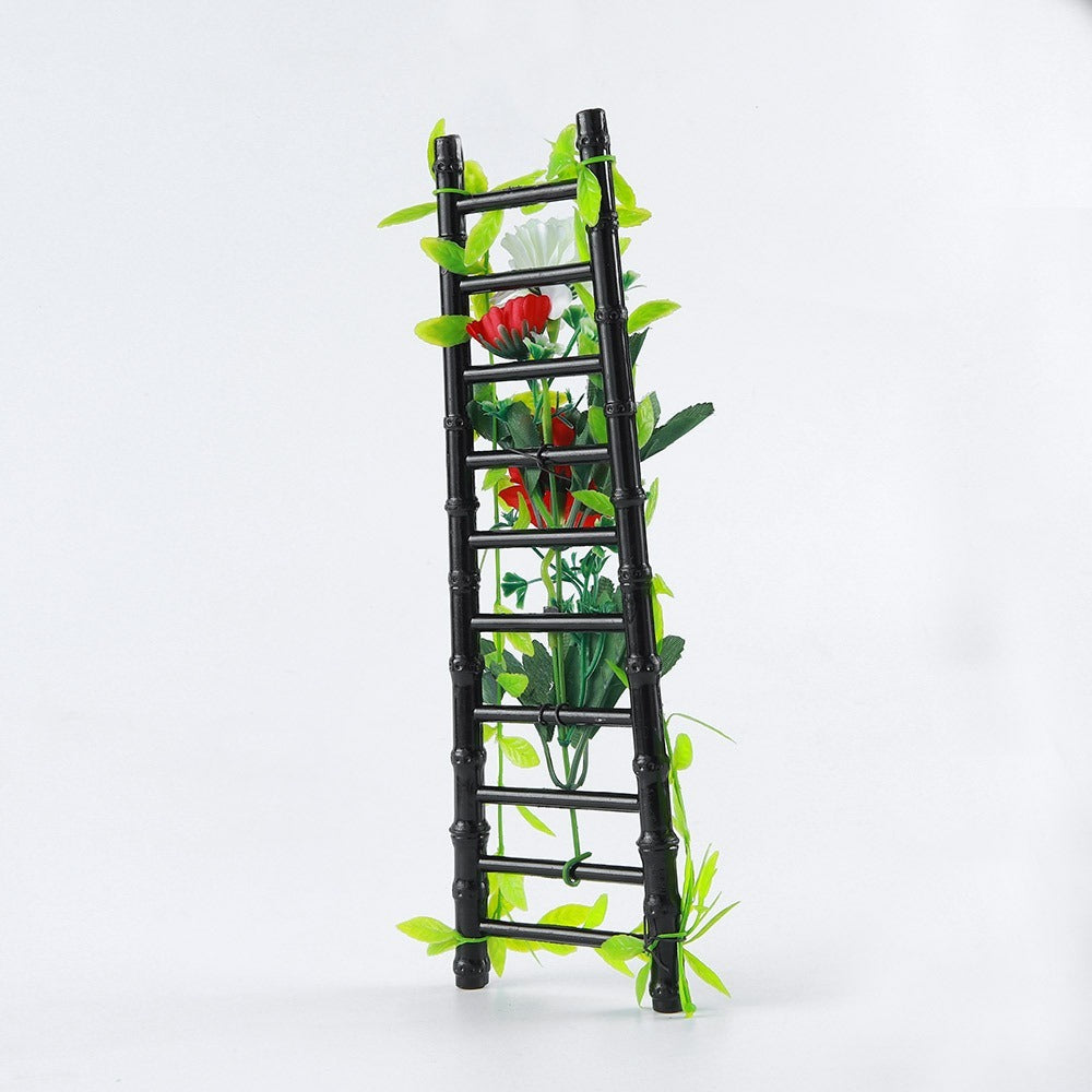 Decorative Plastic Stairs with artifical flowers