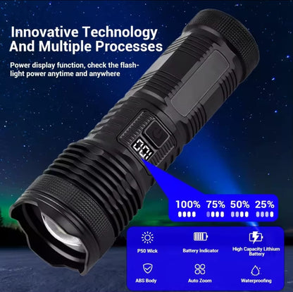 Most Powerful P50 FlashLight Flash light 5 Modes Usb Zoom Led Torch