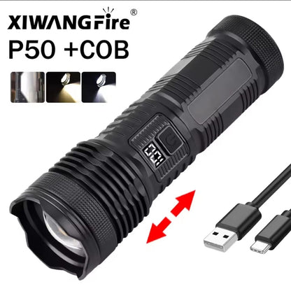 Most Powerful P50 FlashLight Flash light 5 Modes Usb Zoom Led Torch
