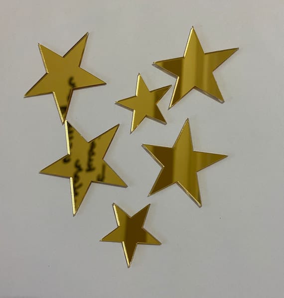 15 stars Mirror Matrial Acrylic Wall Art Decor star Stickers Decals