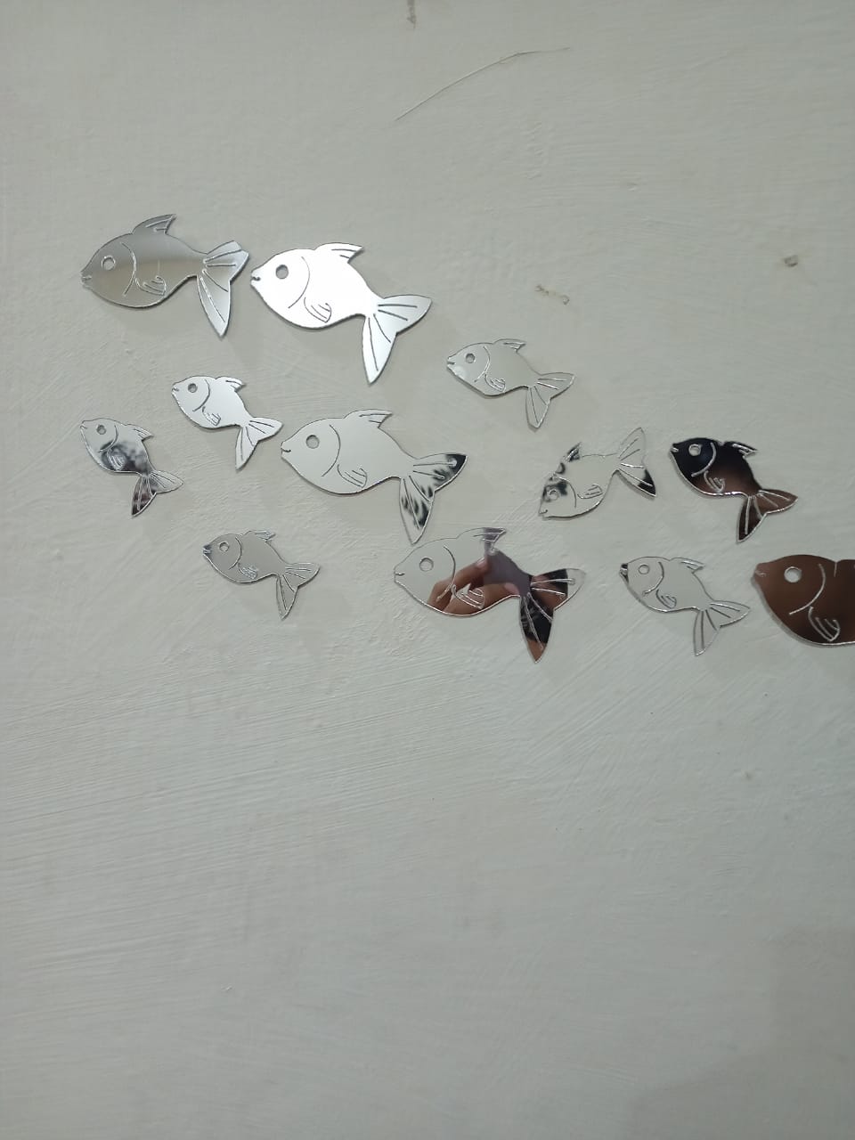 30 Pcs Acrylic Fishes Mirror Wall Art Decor Fishes Mirror Stickers