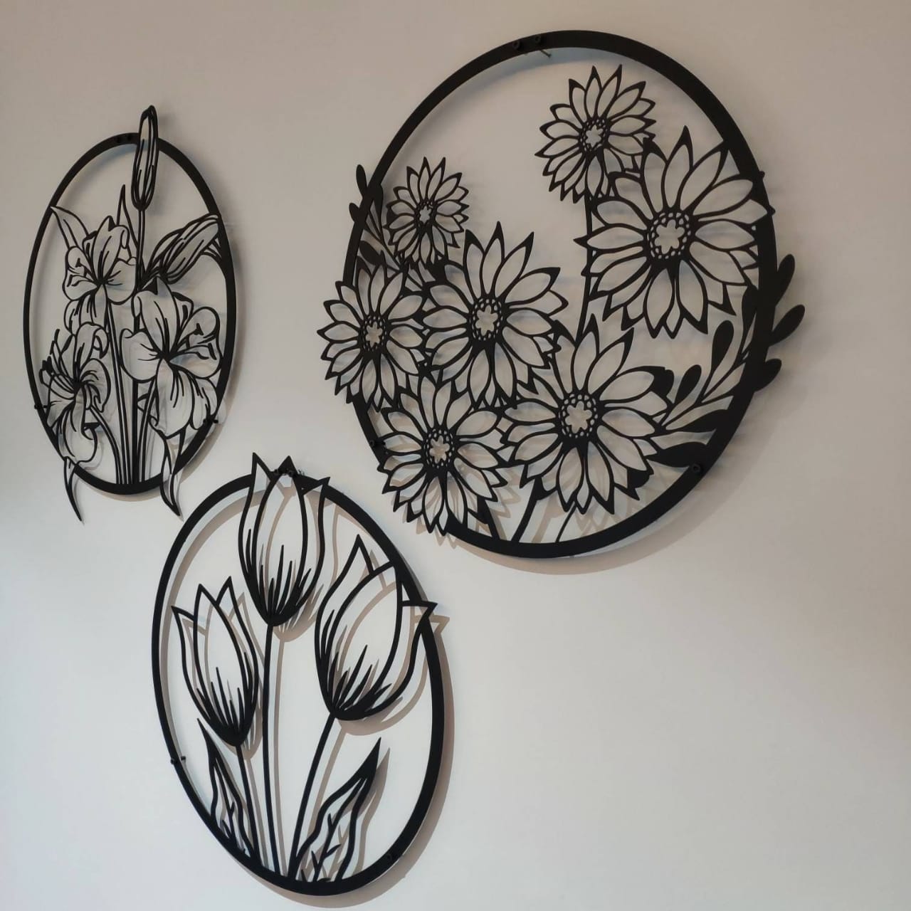 (3 pcs set )3D floral abstract Wooden Wall Art &amp; Home Decoration