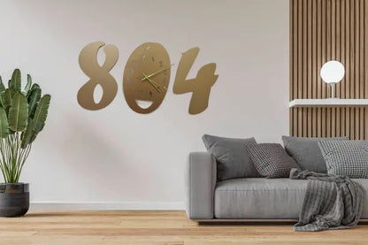 3d wall clock Wooden Golden color Wall Clock (804)
