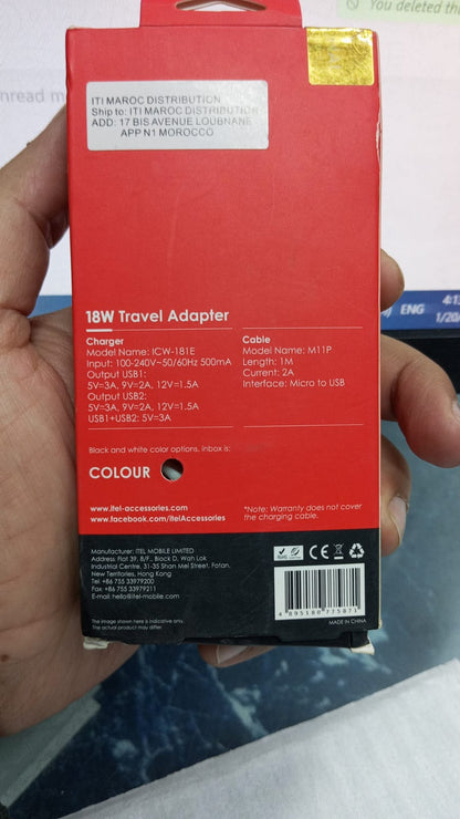 Itel 18w QC3.0 Fast charge Adapter with Fast charging with Micro Cable