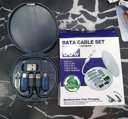 Multifunctional Data Cable Set 60W Fast Charging Cable for Android &amp; Iphone